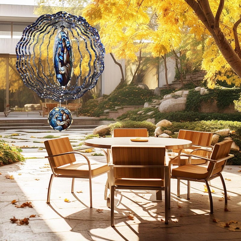 Romart Nativity Wind Spinners Outdoor, Christian Gifts Garden Hanging Wind Spinner, Christmas Religious 3D Stainless Steel Outdoor Decor for Patio Yard Lawn - Image 5